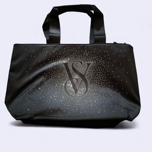 Victoria's Secret Black Tote Bag with Silver Accents